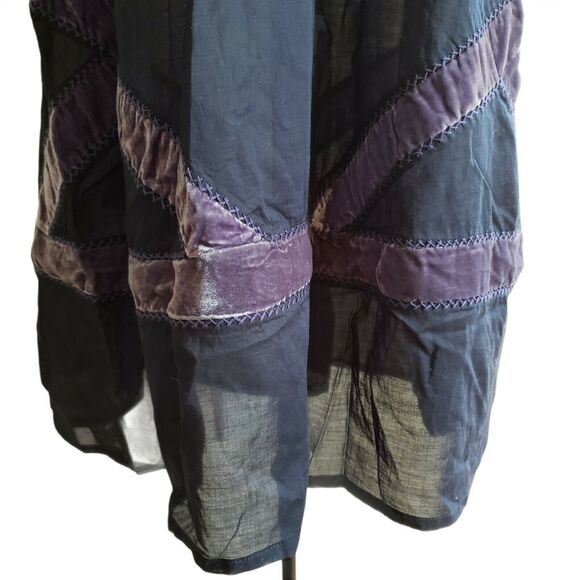 CHASING UNICORNS 1970 Voile Velvet Maxi midi dress in blueprint marilo Sz XS NEW - Picture 5 of 8